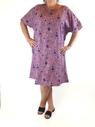 Lorraine purple print dress size 18 Lorraine preloved second hand clothes 4