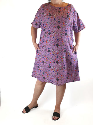 Lorraine purple print dress size 18 Lorraine preloved second hand clothes 5