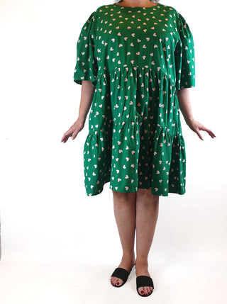 Little Party Dress green heart print dress size 22 Little Party Dress preloved second hand clothes 4