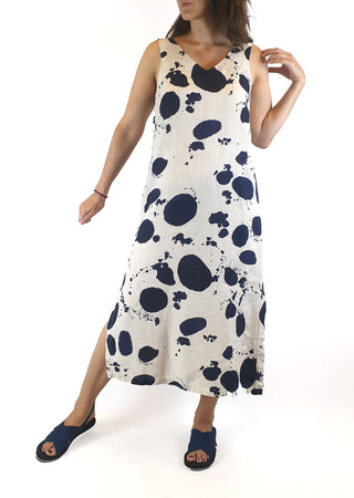 Gorman cream and navy splodge print dress size 8 Gorman preloved second hand clothes 1