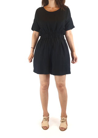 Obus black linen mix playsuit size 0 (best fits size 8) Obus preloved second hand clothes 4