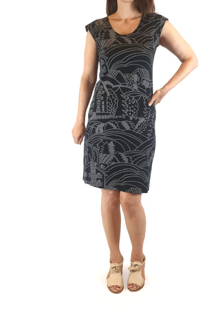 Dragstar black and grey print dress size XS (best fits size 8) Dragstar preloved second hand clothes 1