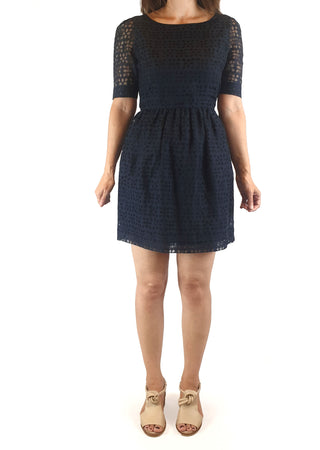 Gorman navy fit and flare dress size 8 Gorman preloved second hand clothes 4