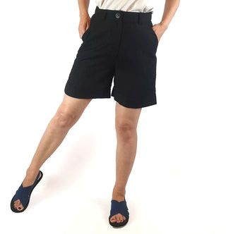 Obus black linen shorts with pockets size 1 (best fits size 8) Obus preloved second hand clothes 1