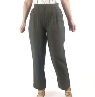 Aere dark green 100% linen pants size 8 Gorman preloved second hand clothes 3