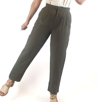 Aere dark green 100% linen pants size 8 Gorman preloved second hand clothes 2