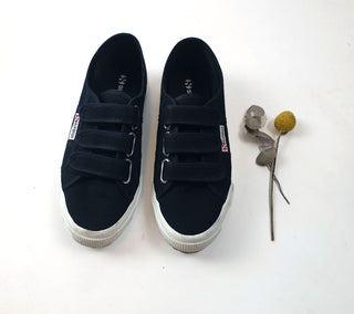 Superga black shoes with adjustable velcro size 38 Superga preloved second hand clothes 2