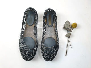 Melissa + Campana metalic silver plastic shoes size 38 Melissa preloved second hand clothes 1