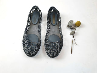 Melissa + Campana metalic silver plastic shoes size 38 Melissa preloved second hand clothes 2