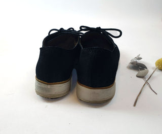 Easy Steps "Deed" metalic black leather lace up shoes size 38 Easy Steps preloved second hand clothes 8