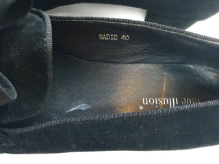 Blue Illusion "Sadle" black suede leather shoes with front bow size 40 Blue Illusion preloved second hand clothes 4