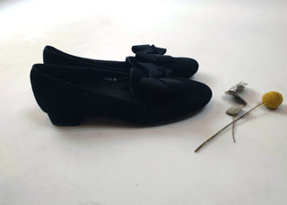 Blue Illusion "Sadle" black suede leather shoes with front bow size 40 Blue Illusion preloved second hand clothes 5