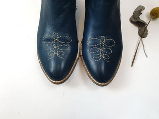 Midas navy leather boots with cute front detail size 38 Midas preloved second hand clothes 4