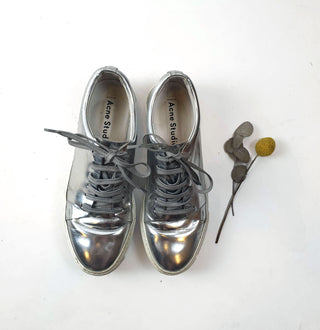 Acne Studios silver leather lace up shoes size 38 Acne Studios preloved second hand clothes 2