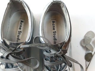 Acne Studios silver leather lace up shoes size 38 Acne Studios preloved second hand clothes 6