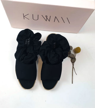 Kuwaii black canvas shoes with unique scrunchy-like detail size 8 (unworn, RRP $419) Kuwaii preloved second hand clothes 2