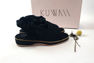 Kuwaii black canvas shoes with unique scrunchy-like detail size 8 (unworn, RRP $419) Kuwaii preloved second hand clothes 5