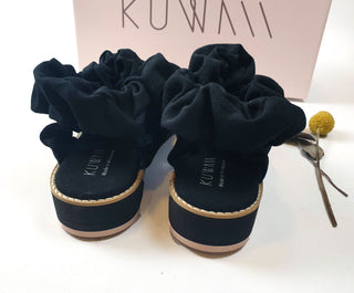 Kuwaii black canvas shoes with unique scrunchy-like detail size 8 (unworn, RRP $419) Kuwaii preloved second hand clothes 6