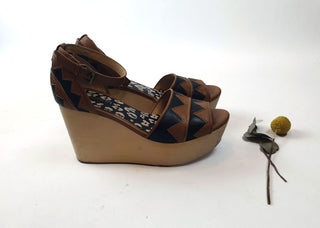 Gorman brown and black leather wedge heels size 36 Gorman preloved second hand clothes 6