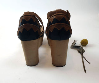 Gorman brown and black leather wedge heels size 36 Gorman preloved second hand clothes 8