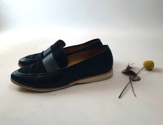 Rollie black matte and pony hair slip on shoes size 39 Rollie preloved second hand clothes 8