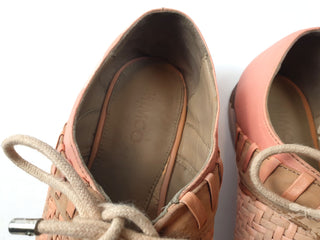 Mimco pink leather laceup shoes size 41 Mimco preloved second hand clothes 4