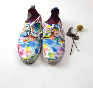 Django & Juliette paint splatter leather laceup shoes size 38 Django & Juliette preloved second hand clothes 3