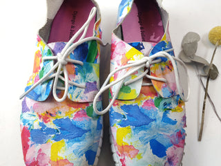 Django & Juliette paint splatter leather laceup shoes size 38 Django & Juliette preloved second hand clothes 6