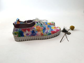 Django & Juliette paint splatter leather laceup shoes size 38 Django & Juliette preloved second hand clothes 7