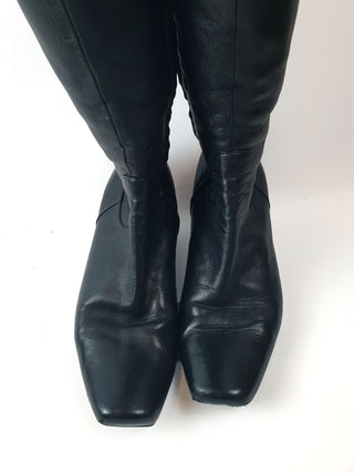 Filippo Raphael knee length black leather boots size 39.5