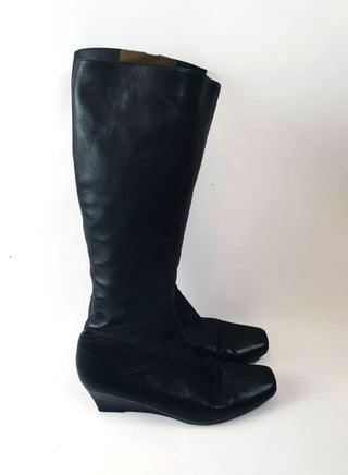 Filippo Raphael knee length black leather boots size 39.5