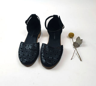 Django & Juliette black perforated leather shoes with ankle strap size 38 Django & Juliette preloved second hand clothes 3