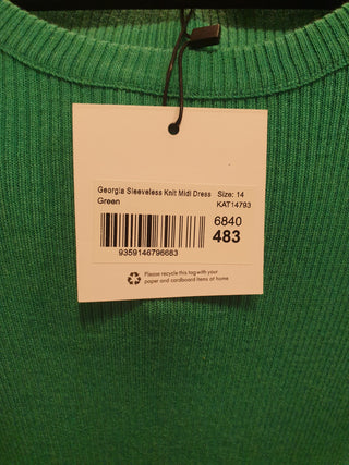 Atmos & Here mid-green knit sleeveless dress size 14 (as new with tags) Atmos & Here preloved second hand clothes 8
