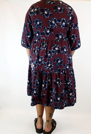 Gorman red flower 3/4 sleeve cotton dress size 14 Gorman preloved second hand clothes 8