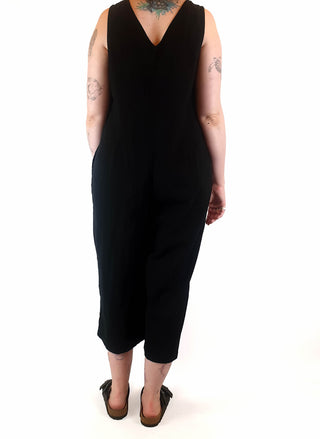 Lucy & Yak black cotton wide leg jumpsuit size 12 Lucy & Yak preloved second hand clothes 11