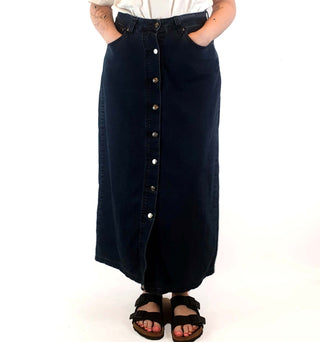 Alpha 60 black denim maxi skirt size M Alpha 60 preloved second hand clothes 2