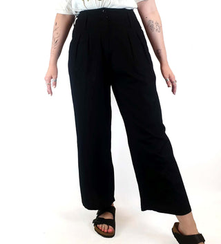 Leonard St black tailored style wide leg pants size 12 Leonard St preloved second hand clothes 3