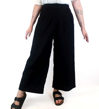 Leonard St black tailored style wide leg pants size 12 Leonard St preloved second hand clothes 1