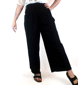 Leonard St black tailored style wide leg pants size 12 Leonard St preloved second hand clothes 4