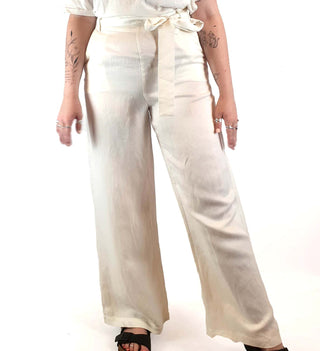 Assembly Label cream linen mix wide leg pants size 14 (best fits 12-small 14) Assembly Label preloved second hand clothes 2