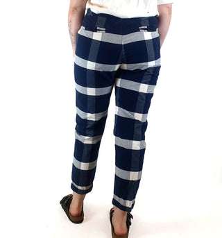 Kowtow blue and white check print pants size M Kowtow preloved second hand clothes 7