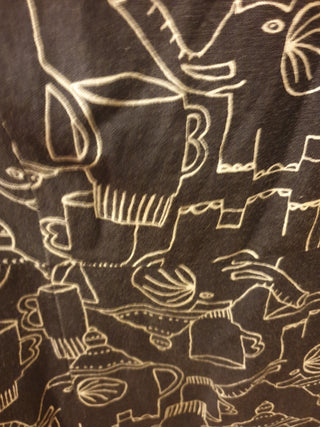 Gorman x Monika Forsberg black dress with elephants and tea print size 12 Dear Little Panko preloved secondhand 10