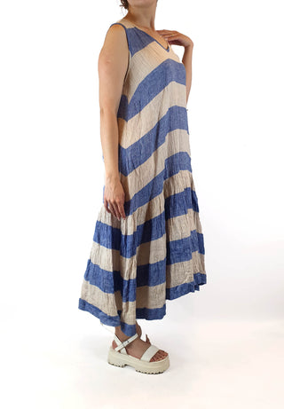 Gorman blue and white striped sleeveless maxi dress size 10 Gorman preloved second hand clothes 5