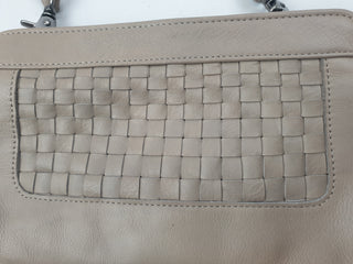 Nancybird light grey leather bag with front lattice detail Nancybird preloved second hand clothes 7