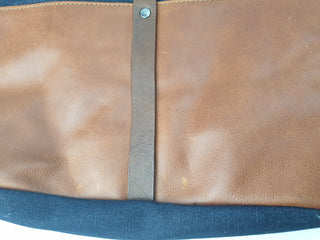 Elk denim and brown leather backpack Elk preloved secondhand 9