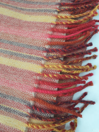 Red-toned striped wool scarf Unknown preloved second hand clothes 3