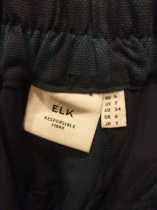 Elk navy and green check straight leg pants size 6, fits 6-8 Elk preloved second hand clothes 9