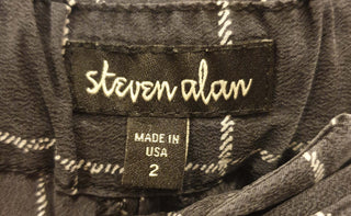 Steven Alan 100% silk black and white check pants size 2, best fits 8 Steven Alan preloved second hand clothes 7