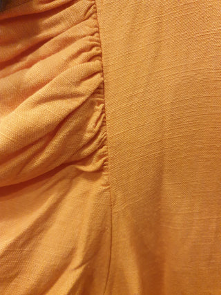 Obus yellow linen mix half sleeve top size 8 Obus preloved second hand clothes 10