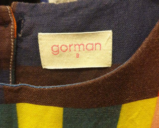 Gorman linen mix fun print shift style dress size 8 Gorman preloved second hand clothes 6